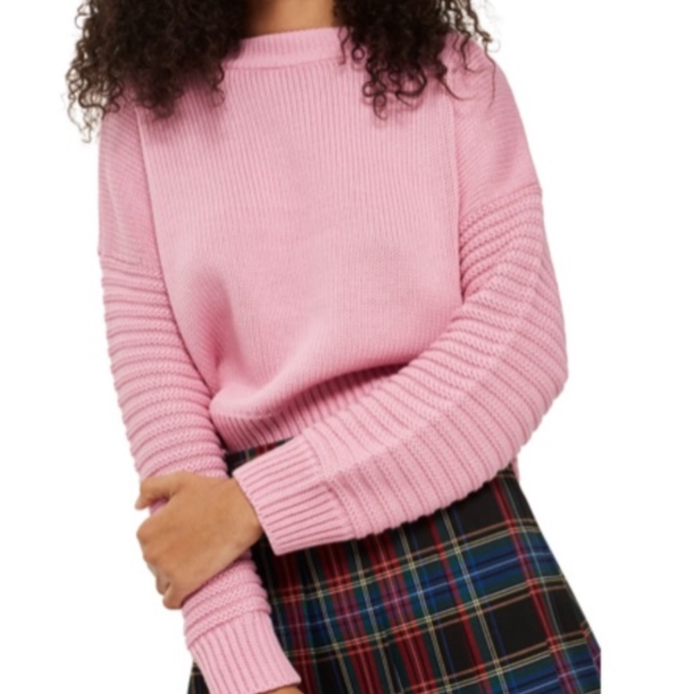 Topshop stitch detail sleeve sweater